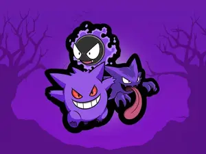 Gengar Evolution Sticker, Glossy Waterproof Laptop Waterbottle Sticker, Window Vinyl Car Decals Anime Poke Stickers