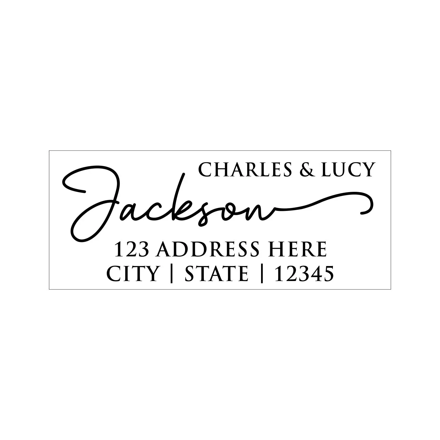 Personalized Couple Address Stamp with Family Name | Custom Self-Inking Stamp | 4914 - Size 1" x 2.5"