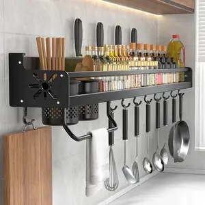 Kitchen Organizer Shelf Kitchen Knife Holder Chopstick Spoon Shovel Storage Shelf Installation Utensils Rack