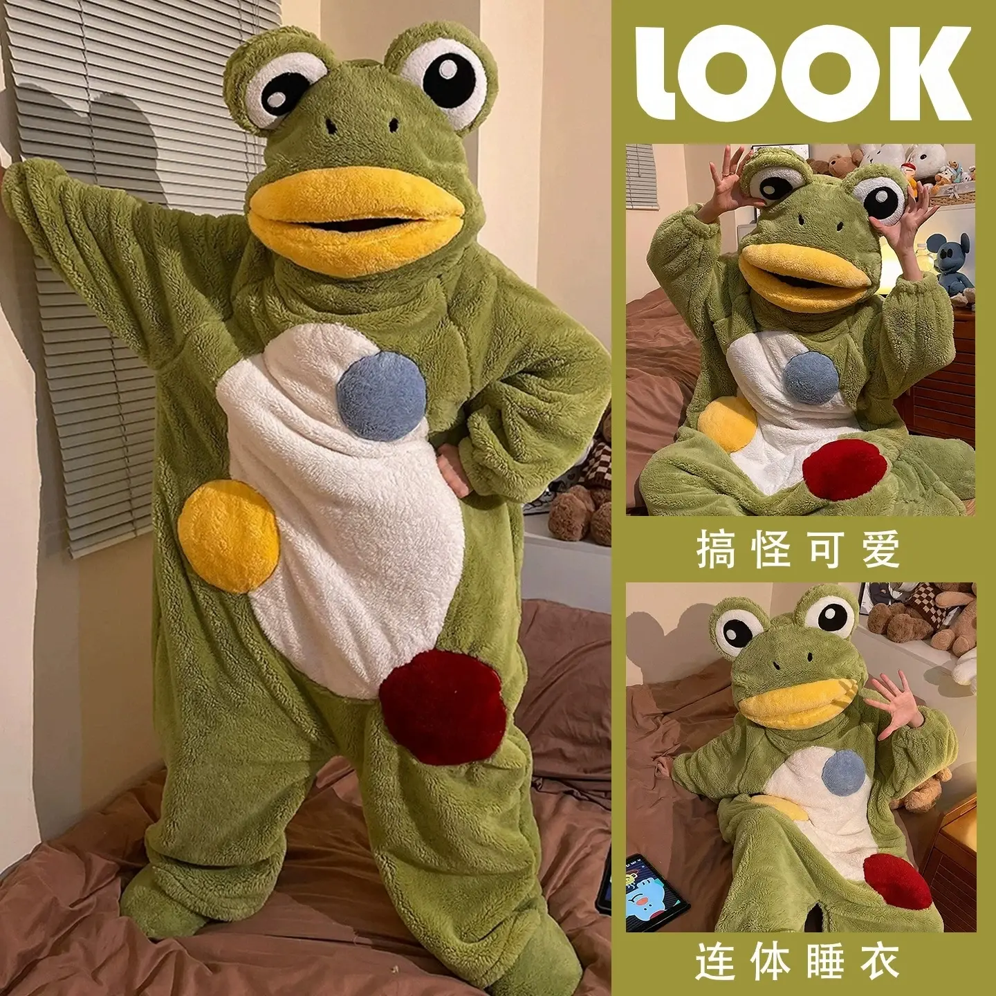 Cartoon Frog Kigurumi Unicorn Winter Pajamas Onesie Pyjama Costumes For Halloween Carnival Cosplay Women Men Party Slipper