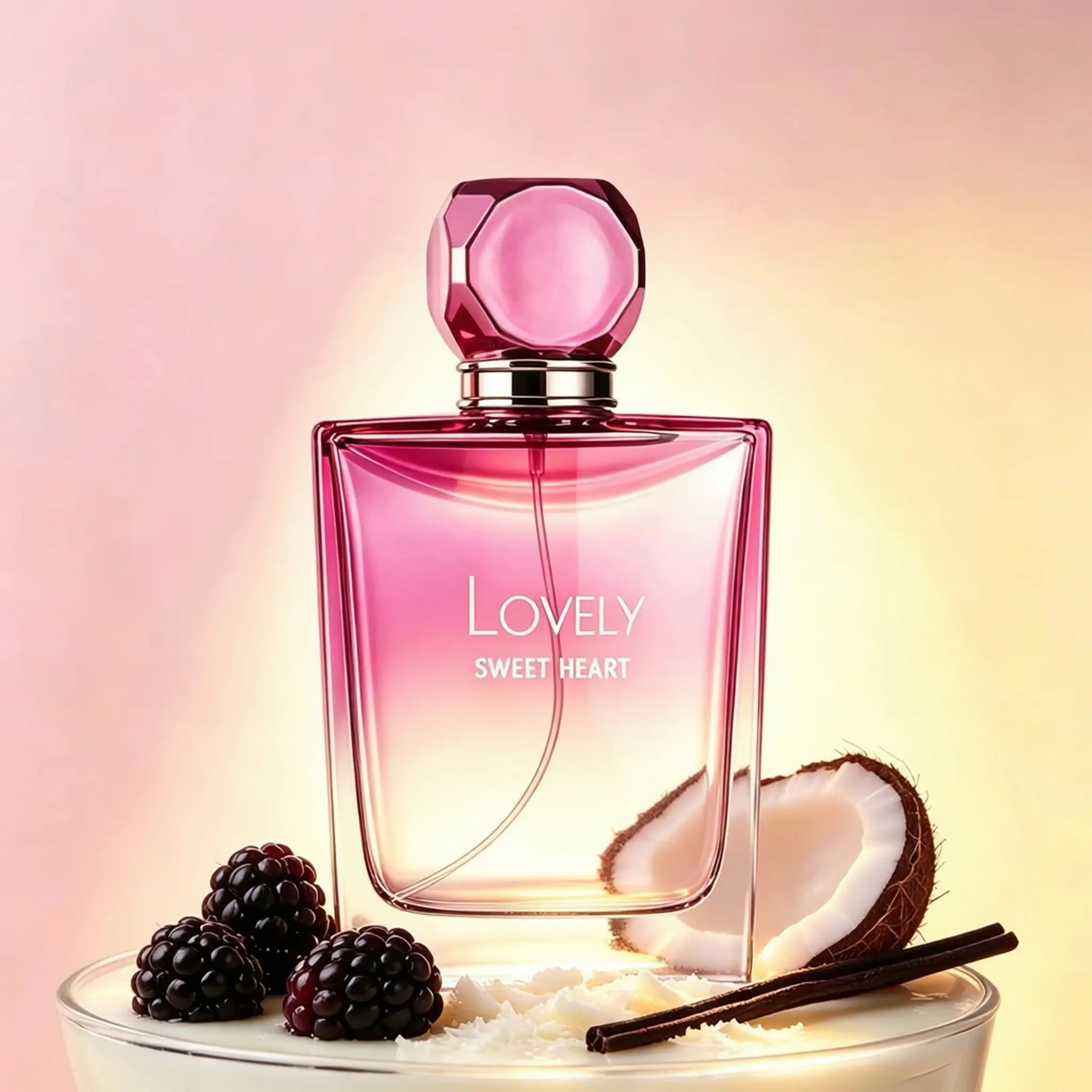 Lovely Sweet Heart Perfume - Blackberry Coconut Cream Top Notes Gardenia Jasmine Violet Amber Musk Vanilla Caod Dry Down-perfume for women,women perfumes,perfumes para mujer,mykonos fragrances,vanilla perfume,long lasting perfumes ,Floral Perfume, little