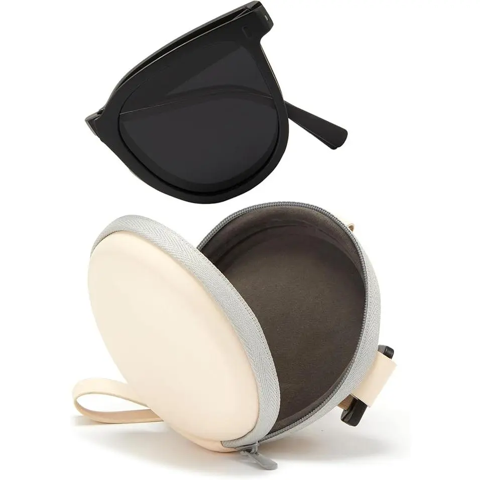 Foldable Polarized Sunglasses with Case - Portable UV400 Protection Travel Shades