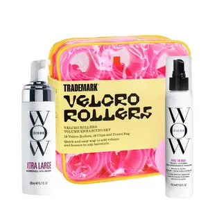 Trademark Volume Bundle- Large Velcro Rollers and Xtra Large Volume Mousse and Raise the Root Volume Spray