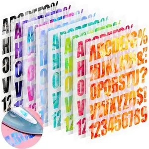 Iron on Letters for Clothing Heat Transfer T Shirts Sticker Vinyl Letter Patches Iron on Decals Clothing Hat Pillow Backpack DIY Craft Supplies (Tie Dye)