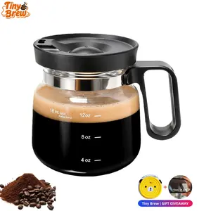 Tiny Brew Coffee Mug with Lid 16oz Glass Creative Cup, Coffee Lovers' Top Choice, Dimensions: 4.9inches tall, 3.8 inches wide, Includes Coaster, Ergonomic Handle Design,Valentine's Day gift, a little surprise for your loved one