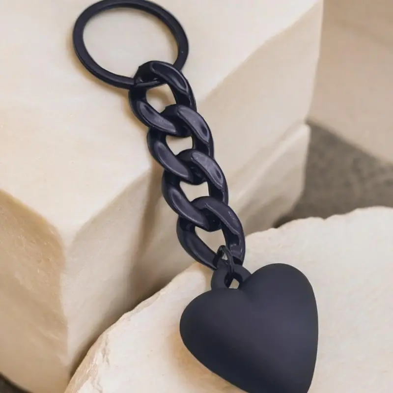 1pc Heart & Chain Charm Keychain Solid Key Ring Minimalist Bag Accessory Car Pendant Phone Ornament,Bag Charm,Christmas gift, New Year gift