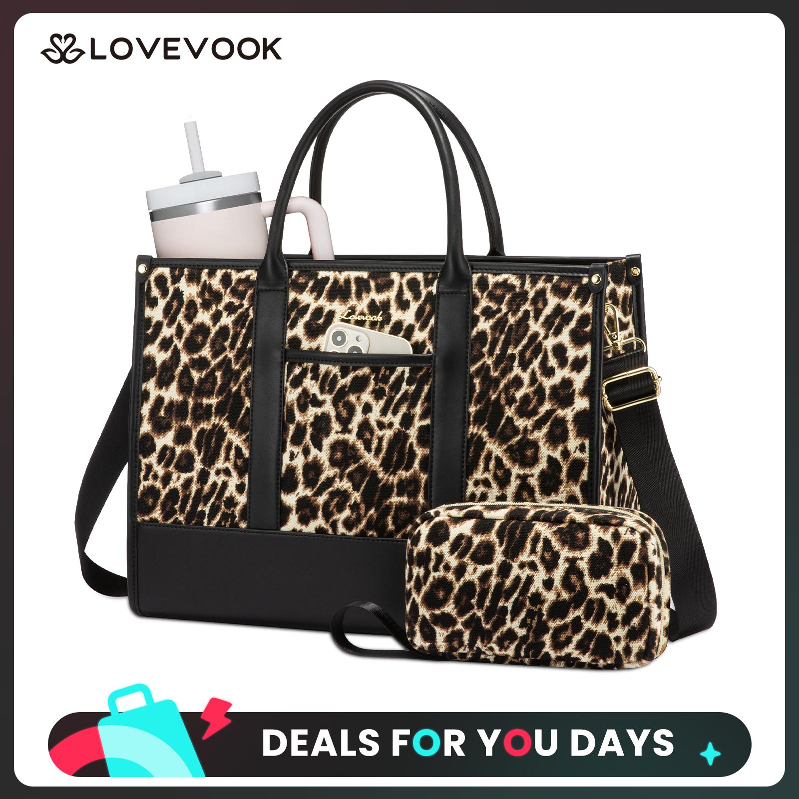 LOVEVOOK Canvas Laptop Tote Bags for Women,15.6 inch and 17.3 inch Large Professional Teacher Work Bag Purse，Lightweight Computer Bag Briefcase Business Office ,DealsForYouDays