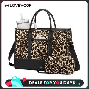 LOVEVOOK Canvas Laptop Tote Bags for Women,15.6 inch and 17.3 inch Large Professional Teacher Work Bag Purse，Lightweight Computer Bag Briefcase Business Office ,DealsForYouDays
