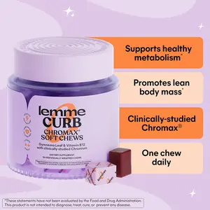 Lemme Curb Chromax Soft Chews - Support Metabolism w/Clinically Studied Chromium, Gymnema & B12 for Healthy Lifestyle, Mixed Berry