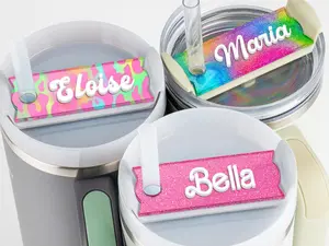 Name Tag, Personalized Name Plate for Tumblers, Customized Acrylic Name Plate for Lids, Gift for Her, Mom