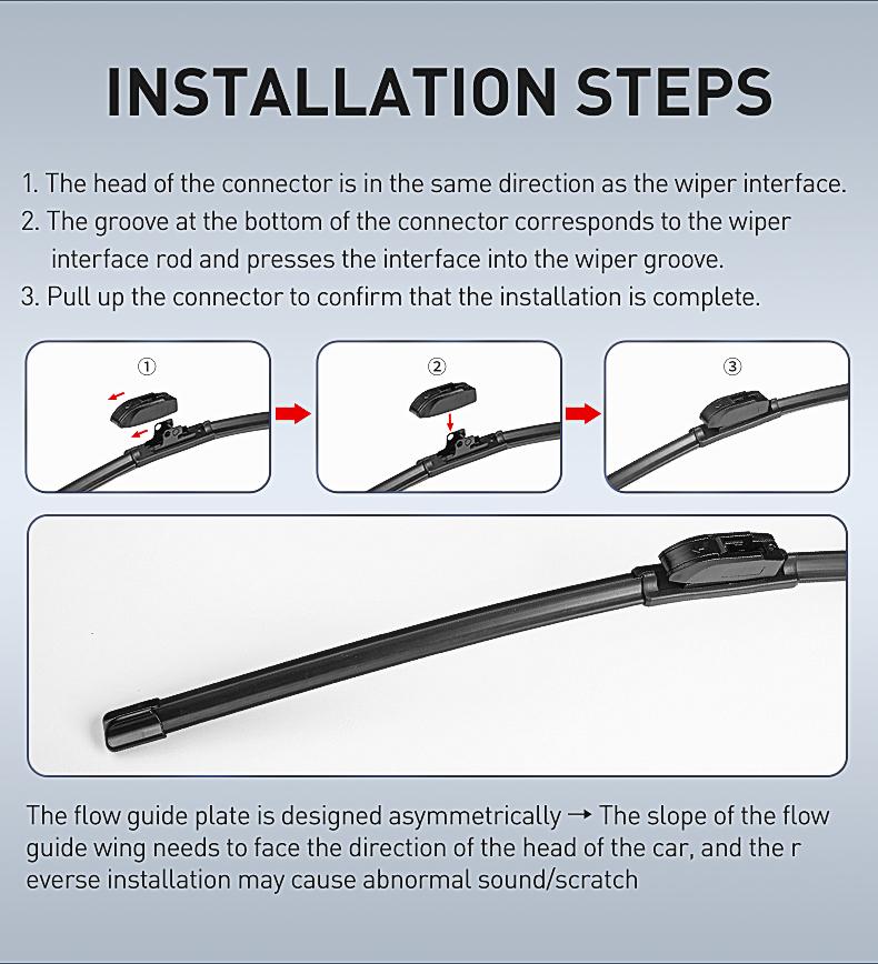 ITUTN Ultra Quiet Frameless Wipers Blades - OEM Quality, Streak-Free | 5 Adapters, Fits 99% Vehicles, All-Season universal quiet windshield wipers,Easy Install,Car Parts,Auto Parts ITUTN Ultra Quiet Frameless Wipers Blades - OEM Quality, Streak-Free | 5 Adapters, Fits 99% Vehicles, All-Season universal quiet windshield wipers,Easy Install,Car Parts,Auto Parts