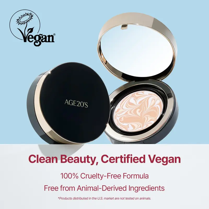 [AGE20'S] Signature Essence Pact Compact Concealer & Foundation - Vegan Clean Beauty 3-in-1, SPF 50+, Intense Buildable Pigmented Coverage, Moisturizing, Color Correction, 20 Shades, Latte Beige White Gold, Lightweight Daily Concealer Makeup