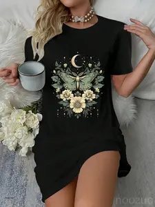 goblincore moth and butterfly moonphases flowers cottagecore Dress