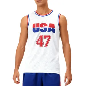 Men's Basketball 47 USA Jersey Trump mesh ventilation Sewing embroidery White Basketball shirt large size Outdoor sportswear daily training suit Fan merchandise clothing S-XXL sports top  Thanksgiving Christmas holiday gifts Team Clothing