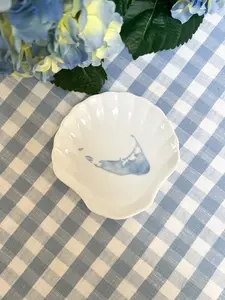 Nantucket Watercolor Map Scallop Shell Ring Dish