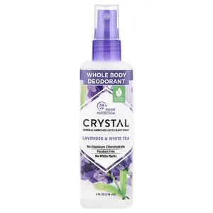 CRYSTAL Mineral-Enriched Deodorant Spray, Lavender & White Tea, 4 fl oz (118 ml)