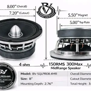 Blurred Vision Audio BV-SQLPRO8.4MR – 8” Midrange Loudspeakers (Sold In Pairs)