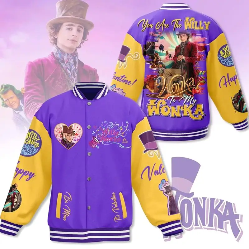 Authentic Wiillyy Wonnkaaa Bomber Baseball Jacket, Movie Baseball Jacket, Favorite Character Jacket, Sport Shirt, Comfortable Unisex Bomber, Trendy Ja