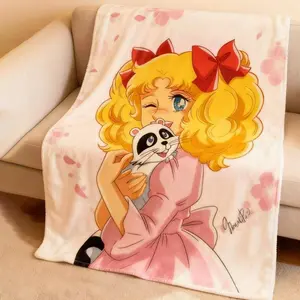 Candy Candy Blanket Anime Official Licensed Flannel Throw Soft Warm All Season Romantic Moonlit Roses Design Vibrant Digital Print Bed Sofa Camping Travel Gift for Anime sizes 60*80,30*40(baby ),40*50(kids),50*60