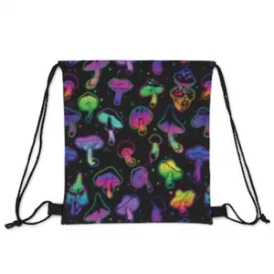 Trippy Mushroom Drawstring Bag
