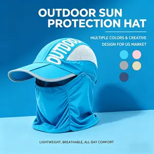 Women's Universal UV Protection Sports Sun Hat - Sports Cap, Modal Fiber Fabric, Honeycomb Breathable Holes, Face & Neck Coverage, Multi-Style Wear, for Adult Outdoor Cycling, Hiking, Multi-Color Options Sunscreen Leisure Hat