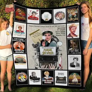 Murder She Wrote Inspired Fleece Blanket, Premium Sherpa Blanket, Jessica Fletcher Blanket, Fletcher Quilt, Murder She Wrote TV Series