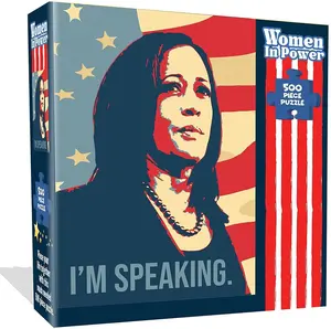 VP Kamala Harris 500pcs Jigsaw Puzzle Women in Power Illustration Design All Ages Mighty Mojo clearly impossible puzzle