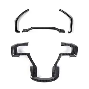 For 2015-2020 Ford F150 Custom Dashboard Cover Steering Wheel Dash Trim Car Interior Accessories Chrome carbonfiber Auto Decoration