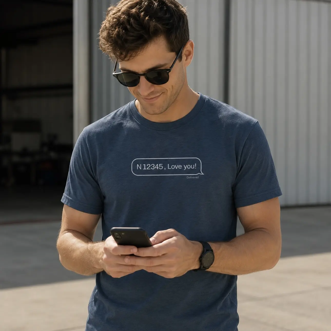 Super Soft and Lightweight Personalized Text Message T-Shirt - "N_____, Love you!"