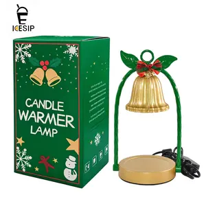 ICESIP 2-Pack Candle Warmer Lamp with Timer, Dimmer & Adjustable Height - Stainless Steel Christmas Green Fragrance Diffuser for New Home Bedroom Vintage Decor