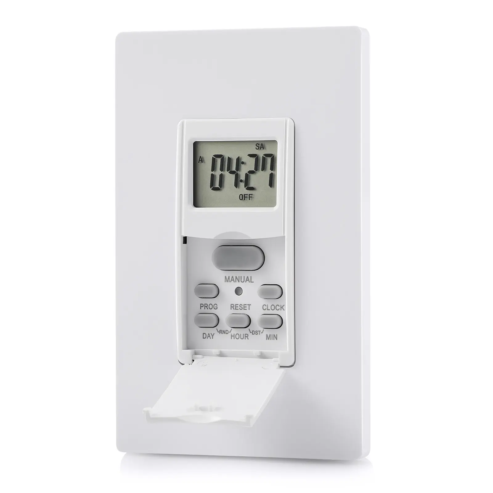 Dewenwils Indoor Digital In-Wall Timer Switch – 7 On/Off Programs, Daylight Saving Time Function, 15A, ETL Listed – Programmable Light & Appliance Timer