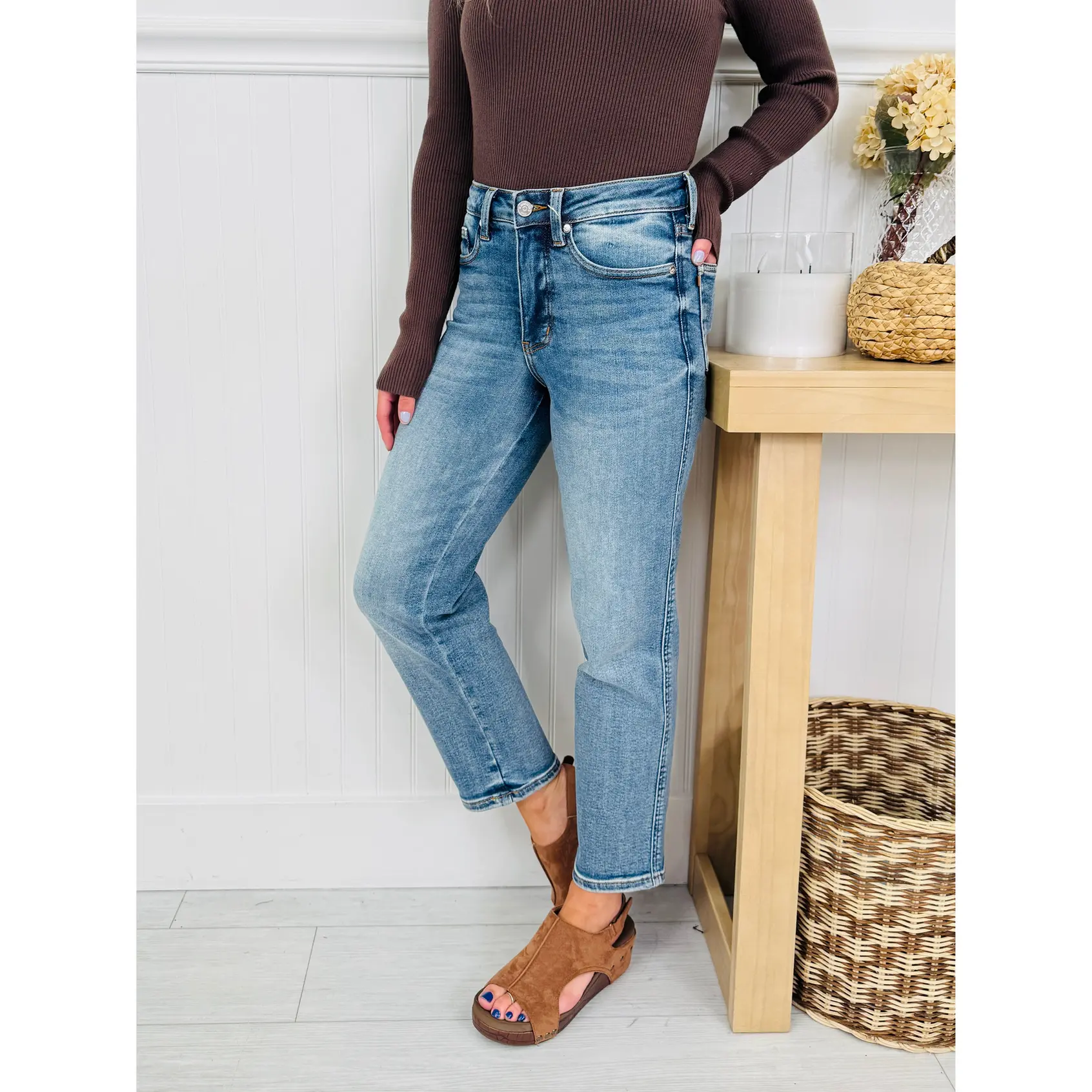 Judy Blue Endless Style Tummy Control Ankle Straight Jeans In Regular And Petite