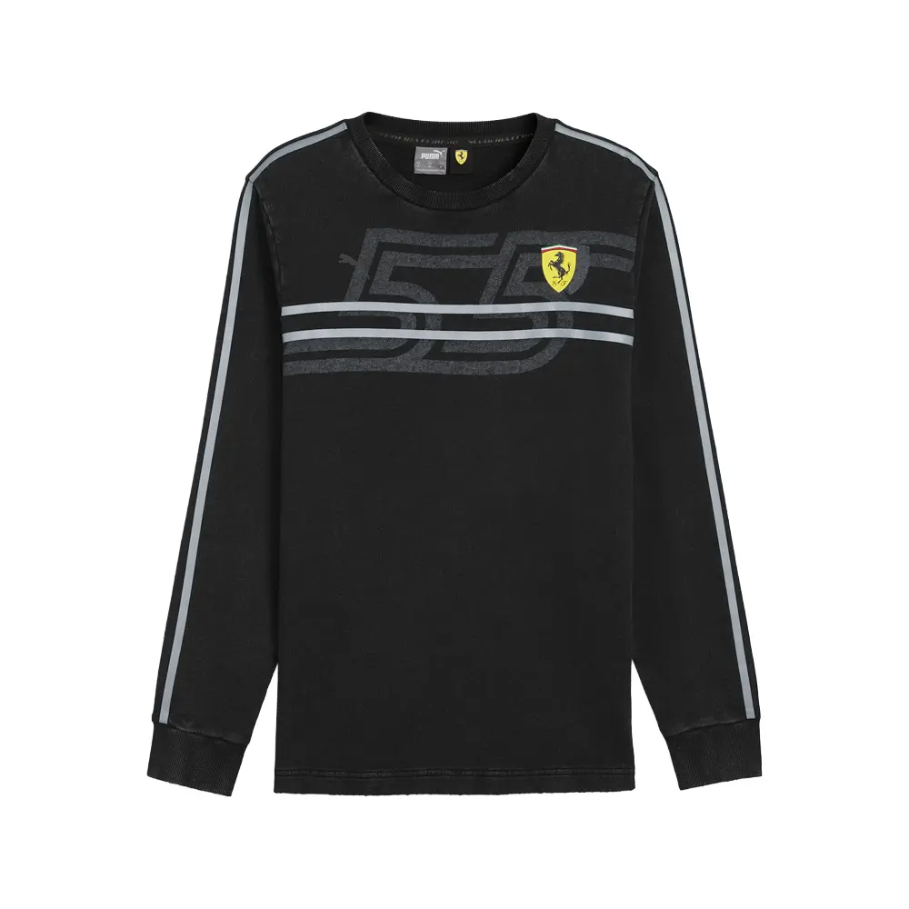 PUMA Mens Scuderia Ferrari Race Desert Sun Las Vegas Crew Neck Sweatshirt Casual - Black