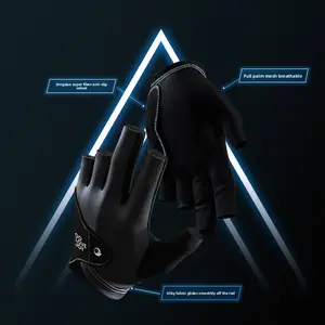 Three-Finger Billiard Gloves for Men and Women, Ice Silk Breathable Table Tennis Gloves for Left Hand