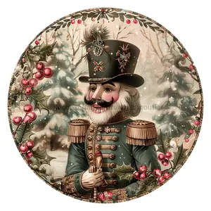 Pink Christmas Nutcracker, DCO-102661-D, Sign For Wreath, 18" Door Hanger