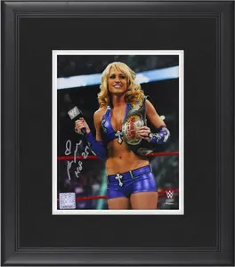 Michelle McCool WWE Framed Autographed 8" x 10" In-Ring with Title Photograph with "WWE HOF 2025" Inscription - Fanatics Authentic Certified
