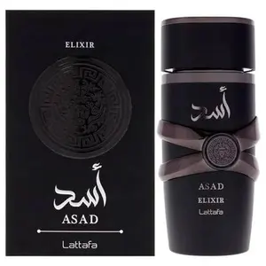 Asad Elixir Black EDP Cologne for Men, Scented Perfume with Long-Lasting Aroma, 3.4oz Fragrance Spray