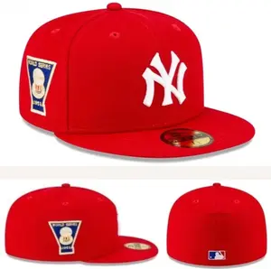 New Era MLB 59FIFTY Fitted Hat NY Yankees LA Dodgers Red Cap Size 7 1/4, Flat Brim, Urban Style – Baseball Hat for Men Women, Unisex Streetwear Sombrero, Adjustable Trucker Style, Urban Fashion USA 2026, Retro Vintage Sport Look, TikTok Trend