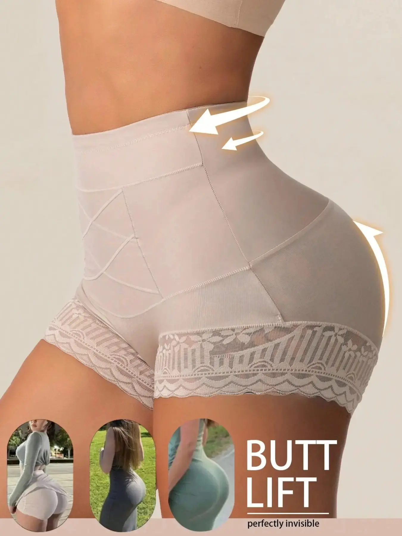 Women's High-Waist Compression Panties Set, Seamless Cooling Mesh Tummy Control Briefs, Butt-Lifting Breathable Shapewear for All Seasons