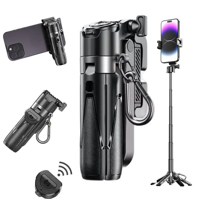 3 in 1 Wireless Selfie Stick with Aluminum Alloy, Extendable Phone Holder, USB Rechargeable, Portable Vlogging & Photography Accessory, Selfie Stand, Smartphone Selfie Stick