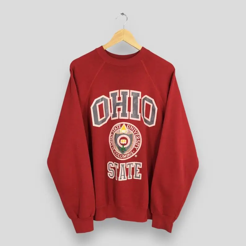 Vintage 90s OSU Oh State University Sweatshirt XLarge Oh State Printed Logo Crewneck Oh State  Football Sweater Oh