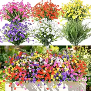 12 Pcs Nordic Style Artificial Eucalyptus Branches, UV Resistant Fake Plants, Low Maintenance, Ideal for Garden, Balcony, Living Room, Bedroom Decor
