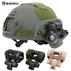 BOOIU Tactical Helmet Flashlight Mount Holder 25mm Multi-Angle Flashlight Clip Fast Helmet Adapter Accessories Headlight Holder