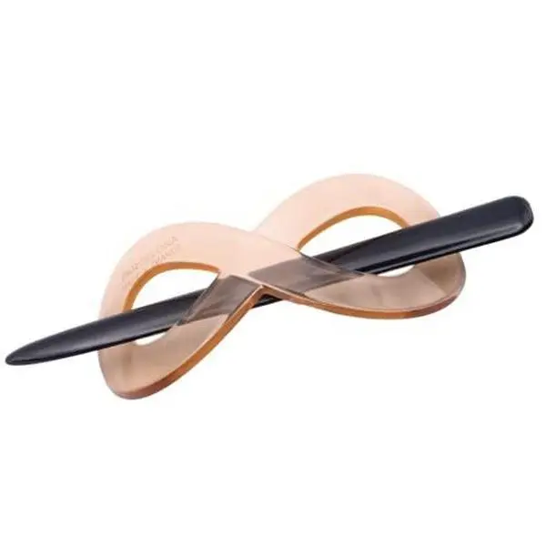 Parcelona French Infinity Medium Cellulose Hair Slider Bun Cover for Women