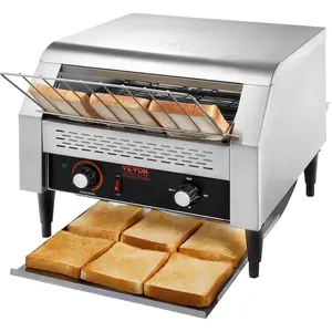 VEVOR Commercial Conveyor Toaster, 450 Slices/Hour Conveyor Belt Toaster, Heavy Duty Stainless Steel Commercial Toaster Oven, Electric Restaurant Commercial Toaster for Toast Bun, Bagel, Bread