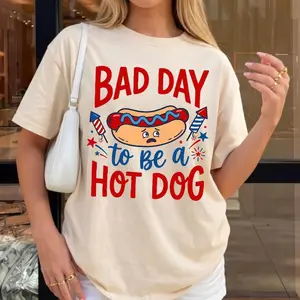 Bad Day To Be a Hot Dog Shirt, Funny 4th of July Hot Dog Shirt, 4th of July BBQ Shirt, Summer BBQ Shirt, 4th of July Hot dog Shirt