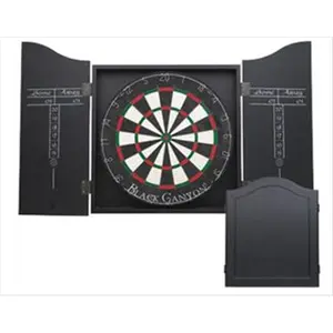 212 MAIN Black Darts Game Room Cabinet 40-0500 - Official Size Darts Board, MDF Wood Construction, Compact Design, Decorative Panels