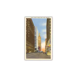Boston Avenue, Looking North,  Tulsa Postcard