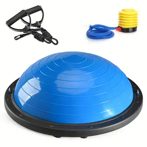22.83inch Anti-Skid Balance Ball Trainer With Resistance Bands & Pump - Yoga Exercise Ball For Home Gym Core Training