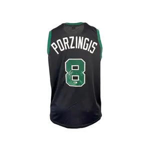 Kristaps Porzingis Signed Custom Boston Black Basketball Jersey (Beckett)